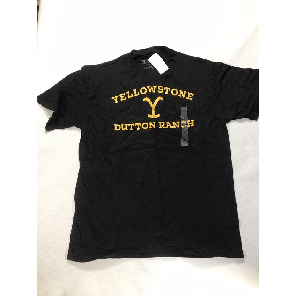 Yellowstone Dutton Ranch Men's T Shirt Size Large Black Short Sleeve Tee New